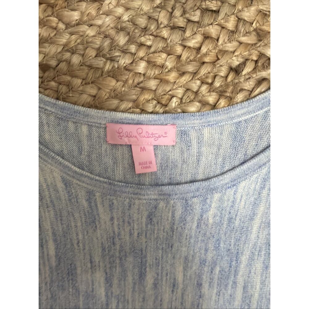 Lilly Pulitzer Blue Jupiter Cotton Blend Dress Kangaroo Pocket Preppy Sz M - Picture 5 of 7